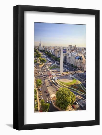 Argentina, Buenos Aires, Avenida 9 De Julio and Obelisk-Michele Falzone-Framed Photographic Print