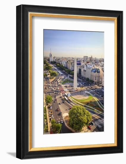 Argentina, Buenos Aires, Avenida 9 De Julio and Obelisk-Michele Falzone-Framed Photographic Print