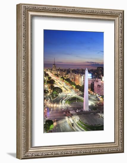 Argentina, Buenos Aires, Avenida 9 De Julio and Obelisk-Michele Falzone-Framed Photographic Print