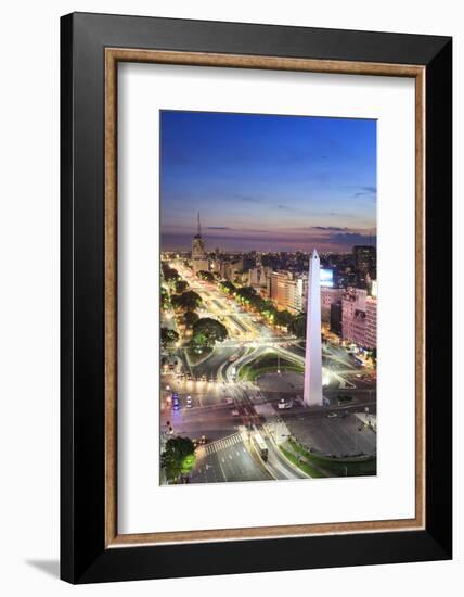 Argentina, Buenos Aires, Avenida 9 De Julio and Obelisk-Michele Falzone-Framed Photographic Print