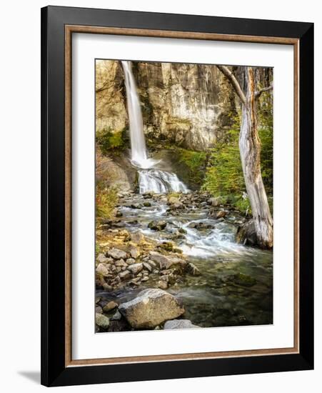 Argentina, El Chalten, Patagonia, Los Glaciares, waterfall-George Theodore-Framed Photographic Print
