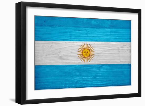 Argentina Flag Design with Wood Patterning - Flags of the World Series-Philippe Hugonnard-Framed Art Print