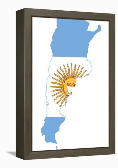 Argentina Flag On Map-Speedfighter-Framed Stretched Canvas