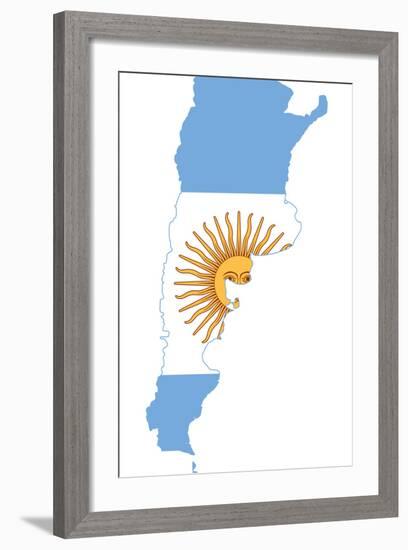 Argentina Flag On Map-Speedfighter-Framed Art Print