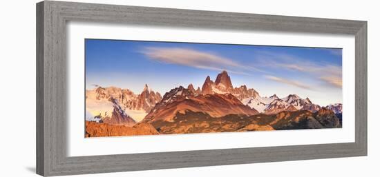 Argentina, Patagonia, El Chalten, Los Glaciares National Park, Cerro Torre and Cerro Fitzroy Peaks-Michele Falzone-Framed Photographic Print