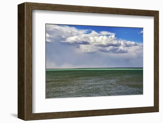 Argentina, Santa Cruz. Puerto Santa Cruz, river Santa Cruz under stormy clouds.-Michele Molinari-Framed Photographic Print