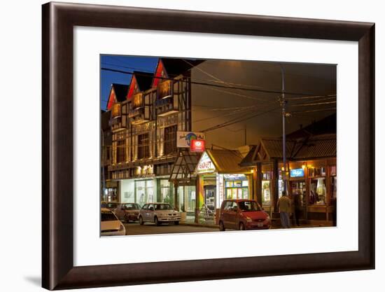 Argentina, Tierra Del Fuego, Ushuaia, City Centre, Evening, Shops-Chris Seba-Framed Photographic Print