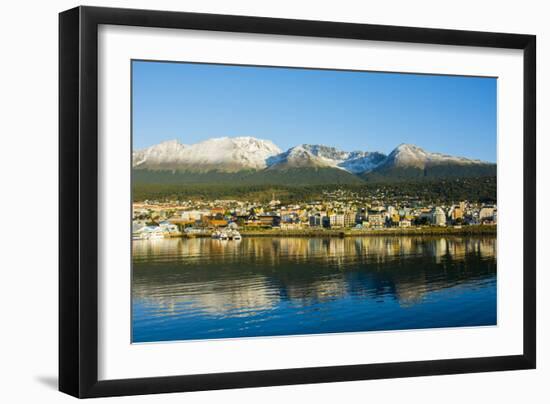 Argentina. Tierra Del Fuego. Ushuaia. Sunrise over the Town-Inger Hogstrom-Framed Photographic Print