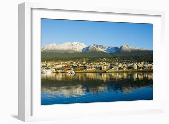 Argentina. Tierra Del Fuego. Ushuaia. Sunrise over the Town-Inger Hogstrom-Framed Photographic Print