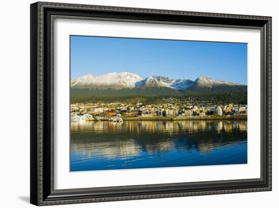 Argentina. Tierra Del Fuego. Ushuaia. Sunrise over the Town-Inger Hogstrom-Framed Photographic Print