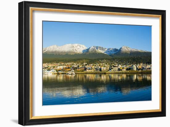 Argentina. Tierra Del Fuego. Ushuaia. Sunrise over the Town-Inger Hogstrom-Framed Photographic Print