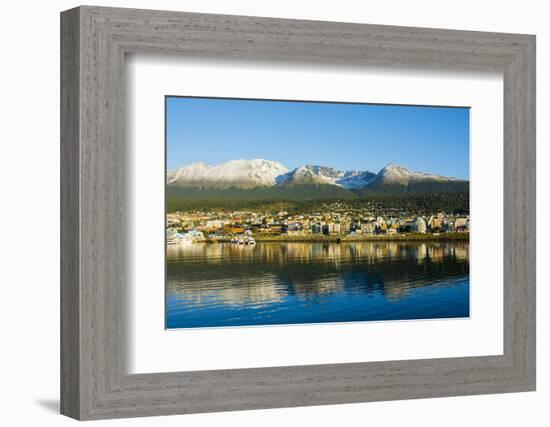 Argentina. Tierra Del Fuego. Ushuaia. Sunrise over the Town-Inger Hogstrom-Framed Photographic Print