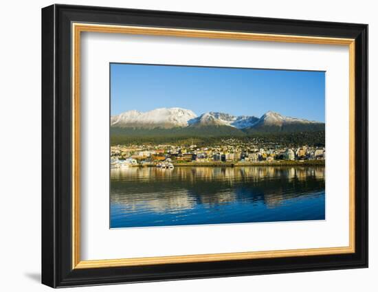 Argentina. Tierra Del Fuego. Ushuaia. Sunrise over the Town-Inger Hogstrom-Framed Photographic Print