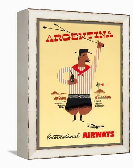 "Argentina" Vintage Travel Poster, International Airways-Piddix-Framed Stretched Canvas