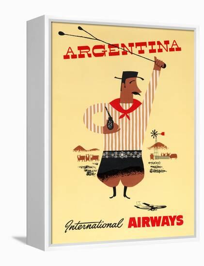 "Argentina" Vintage Travel Poster, International Airways-Piddix-Framed Stretched Canvas