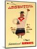 "Argentina" Vintage Travel Poster, International Airways-Piddix-Mounted Art Print