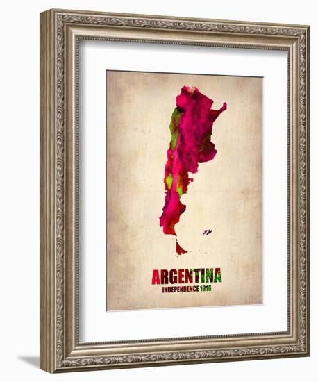 Argentina Watercolor Map-NaxArt-Framed Art Print