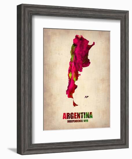 Argentina Watercolor Map-NaxArt-Framed Art Print