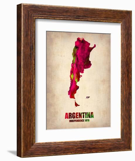 Argentina Watercolor Map-NaxArt-Framed Art Print