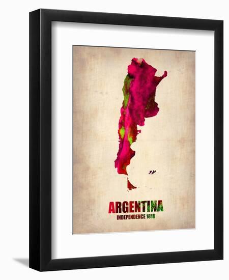 Argentina Watercolor Map-NaxArt-Framed Art Print