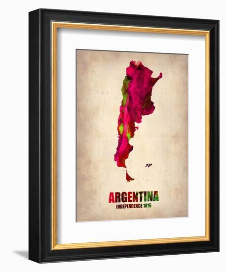 Argentina Watercolor Map-NaxArt-Framed Art Print