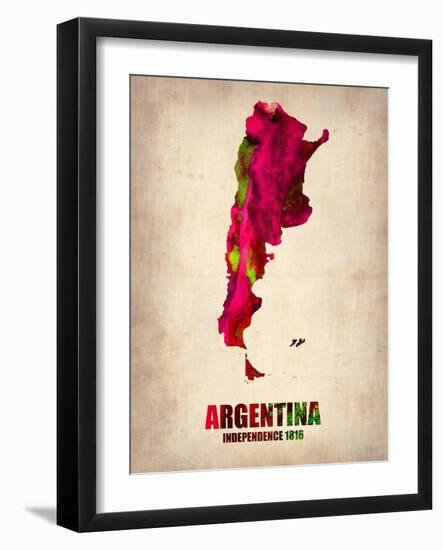 Argentina Watercolor Map-NaxArt-Framed Art Print