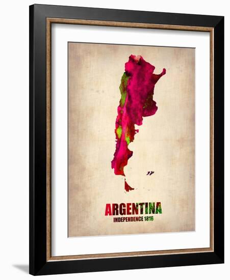 Argentina Watercolor Map-NaxArt-Framed Art Print