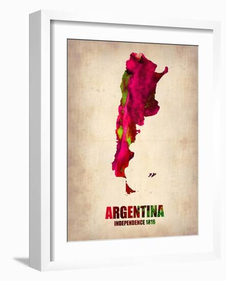 Argentina Watercolor Map-NaxArt-Framed Art Print