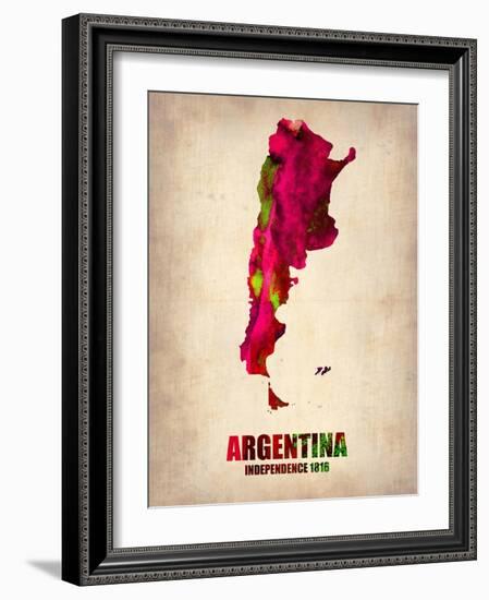 Argentina Watercolor Map-NaxArt-Framed Art Print