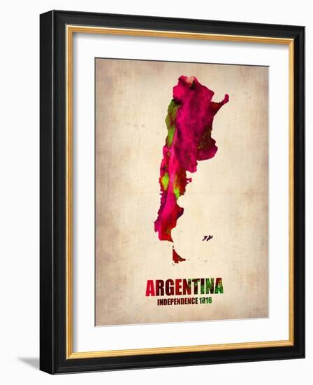 Argentina Watercolor Map-NaxArt-Framed Art Print