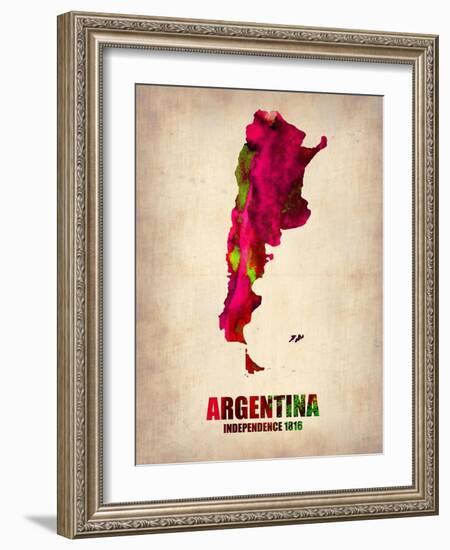 Argentina Watercolor Map-NaxArt-Framed Art Print