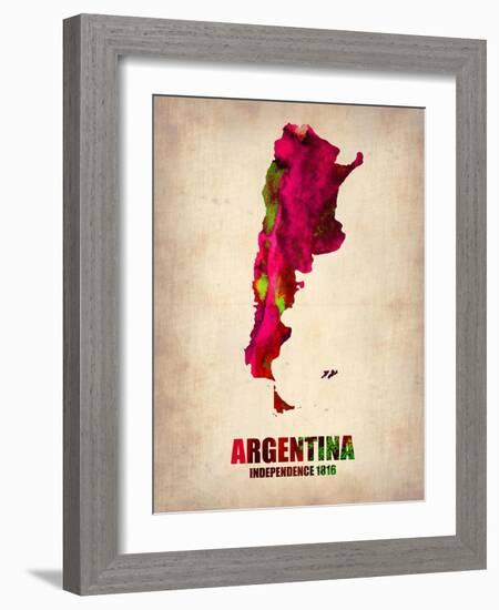 Argentina Watercolor Map-NaxArt-Framed Art Print