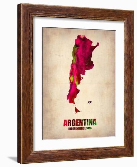 Argentina Watercolor Map-NaxArt-Framed Art Print
