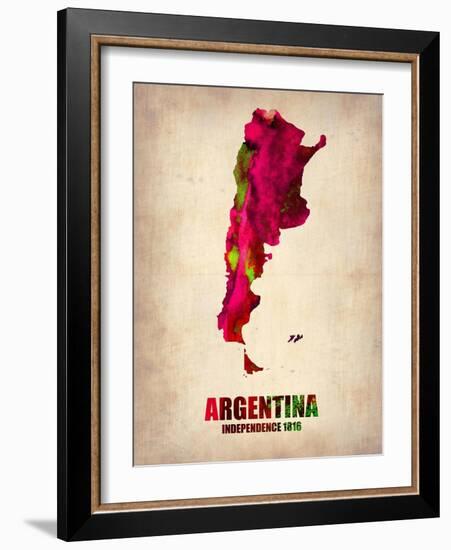 Argentina Watercolor Map-NaxArt-Framed Art Print