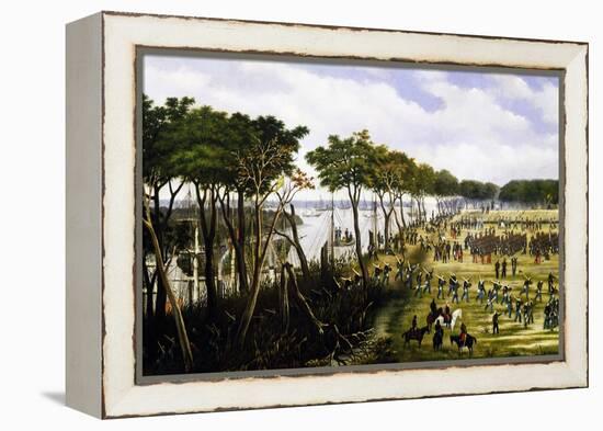 Argentine Soldiers Disembarking and Preparing Trenches-Carl Donner-Framed Premier Image Canvas