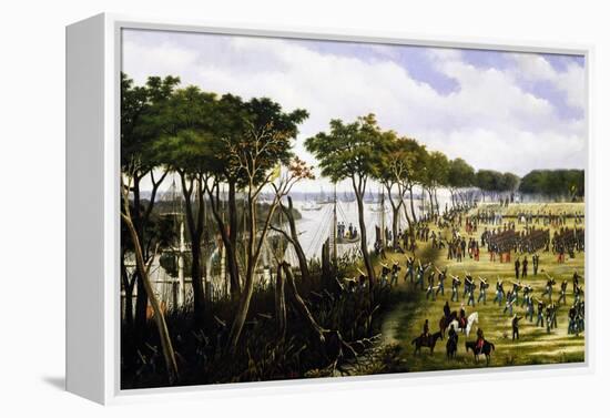 Argentine Soldiers Disembarking and Preparing Trenches-Carl Donner-Framed Premier Image Canvas