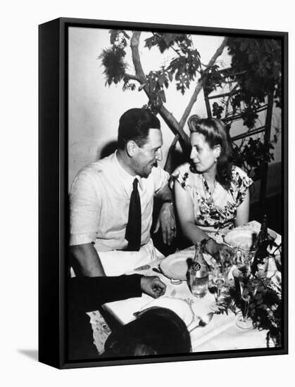 Argentinean Presidential Candidate Juan Peron Chatting with His Wife Evita during campaign party-Thomas D^ Mcavoy-Framed Premier Image Canvas