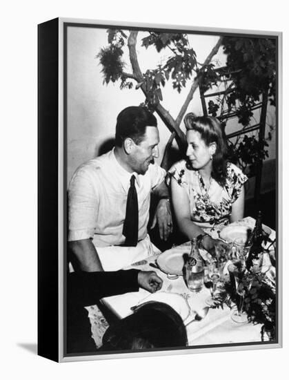 Argentinean Presidential Candidate Juan Peron Chatting with His Wife Evita during campaign party-Thomas D^ Mcavoy-Framed Premier Image Canvas