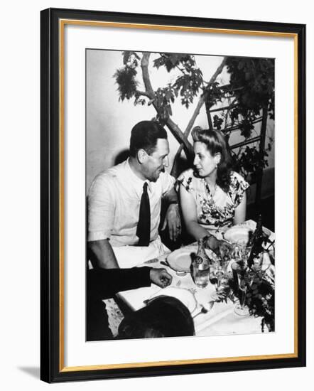 Argentinean Presidential Candidate Juan Peron Chatting with His Wife Evita during campaign party-Thomas D^ Mcavoy-Framed Premium Photographic Print