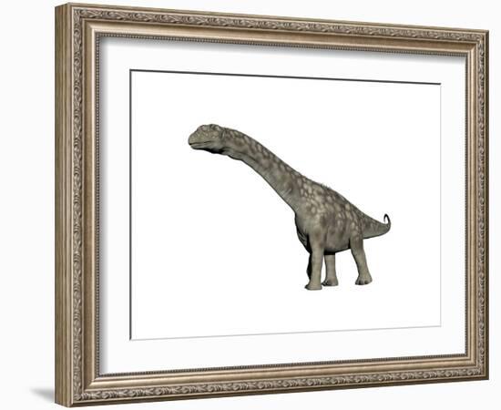 Argentinosaurus Dinosaur, White Background-null-Framed Art Print