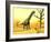 Argentinosaurus Standing on the Cracked Desert Ground Next to Dead Trees-null-Framed Art Print