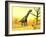 Argentinosaurus Standing on the Cracked Desert Ground Next to Dead Trees-null-Framed Art Print