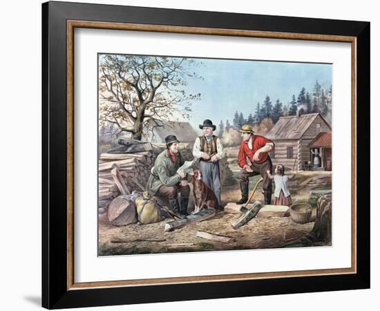 Arguing the Point - the Latest News, 1855-Currier & Ives-Framed Giclee Print