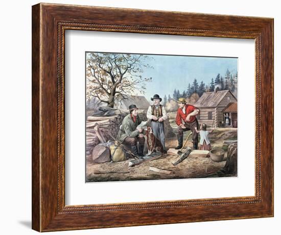 Arguing the Point - the Latest News, 1855-Currier & Ives-Framed Giclee Print