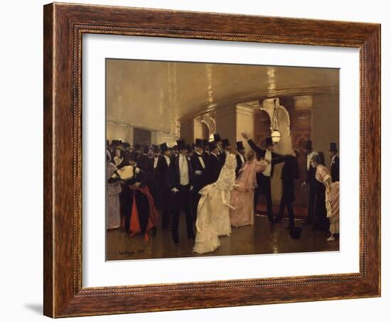 Argument in Corridors of Opera-Jean Béraud-Framed Giclee Print