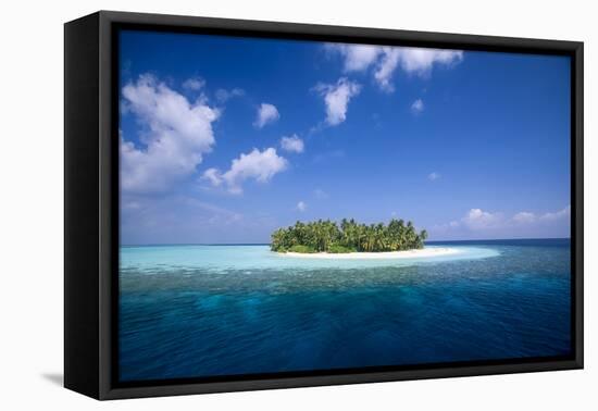 Ari Atoll, Maldives. Uninhabited, un-named, tropical island.-Stuart Westmorland-Framed Premier Image Canvas