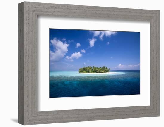 Ari Atoll, Maldives. Uninhabited, un-named, tropical island.-Stuart Westmorland-Framed Photographic Print