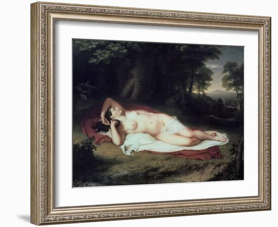 Ariadne Asleep on the Island of Naxos, 1809-1814-John Vanderlyn-Framed Giclee Print