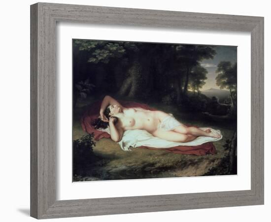 Ariadne Asleep on the Island of Naxos, 1809-1814-John Vanderlyn-Framed Giclee Print