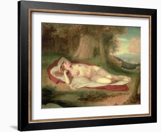 Ariadne Asleep on the Island of Naxos, 1831-John Vanderlyn-Framed Giclee Print